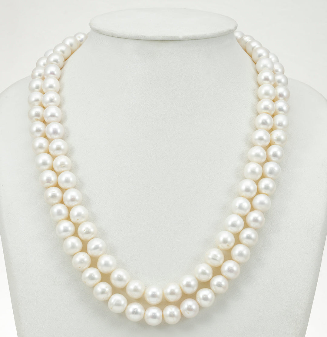 Glamorous Round Pearl Necklace Set