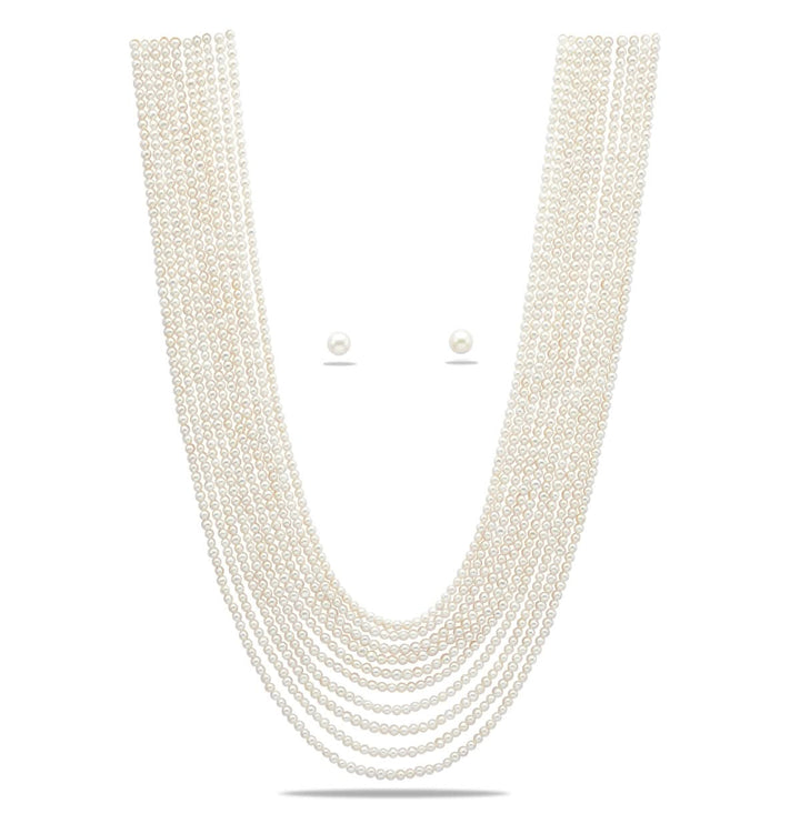 10 strands White Gorgeous Pearl Necklace Set