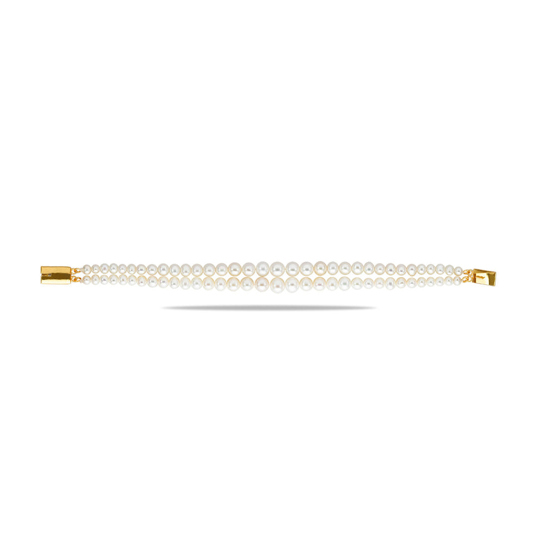 AAA grade Freshwater Pure Pearls 2 strand Bracelet in white