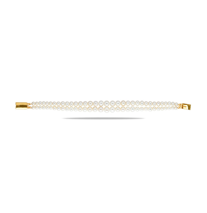 AAA grade Freshwater Pure Pearls 2 strand Bracelet in white