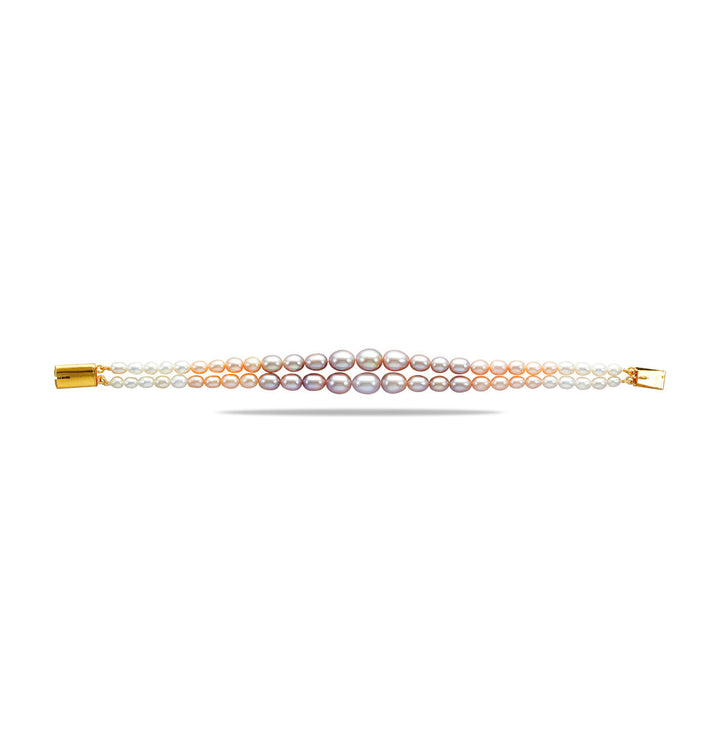 Subtle Freshwater Pearl Oval Multicolor Pearl Bracelet