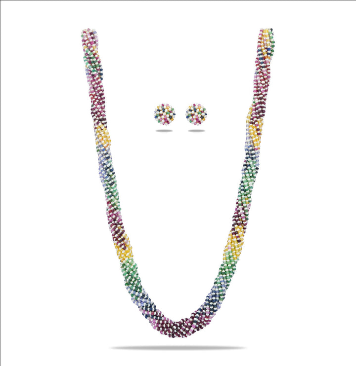 Rainbow and Pearls Necklace Set