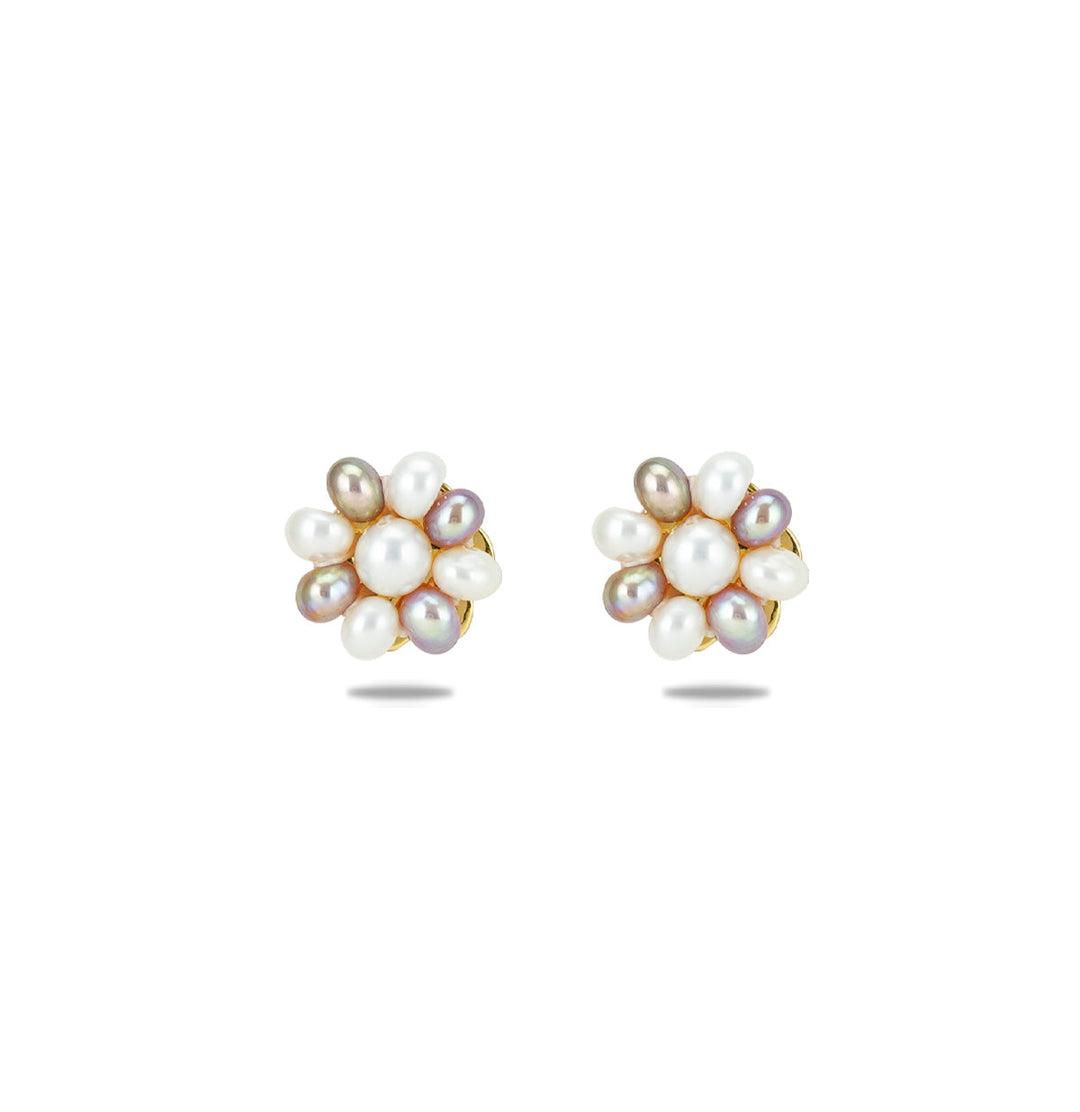 Unique Multicolor Real Pearl Stud Earrings