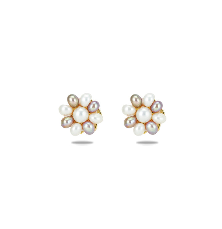 Unique Multicolor Real Pearl Stud Earrings