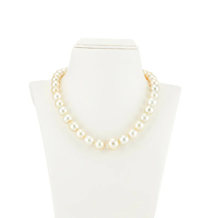 9.0-18.0mm Cream Near Round South Sea Pearls Necklace Set- A Quality