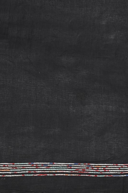 Black Khesh Kantha Cotton Saree with Blouse piece