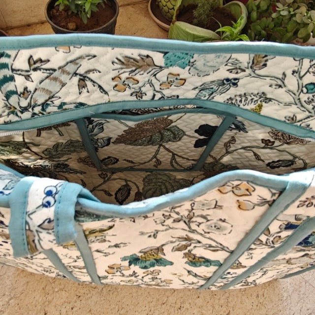 Loom Haven Botanic Print Tote Bag  |SHOBITAM
