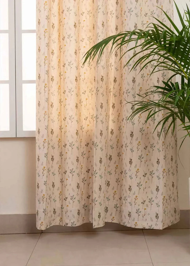 Wildflowers 100% cotton floral curtain for living room - Customizable for size, lining and headers