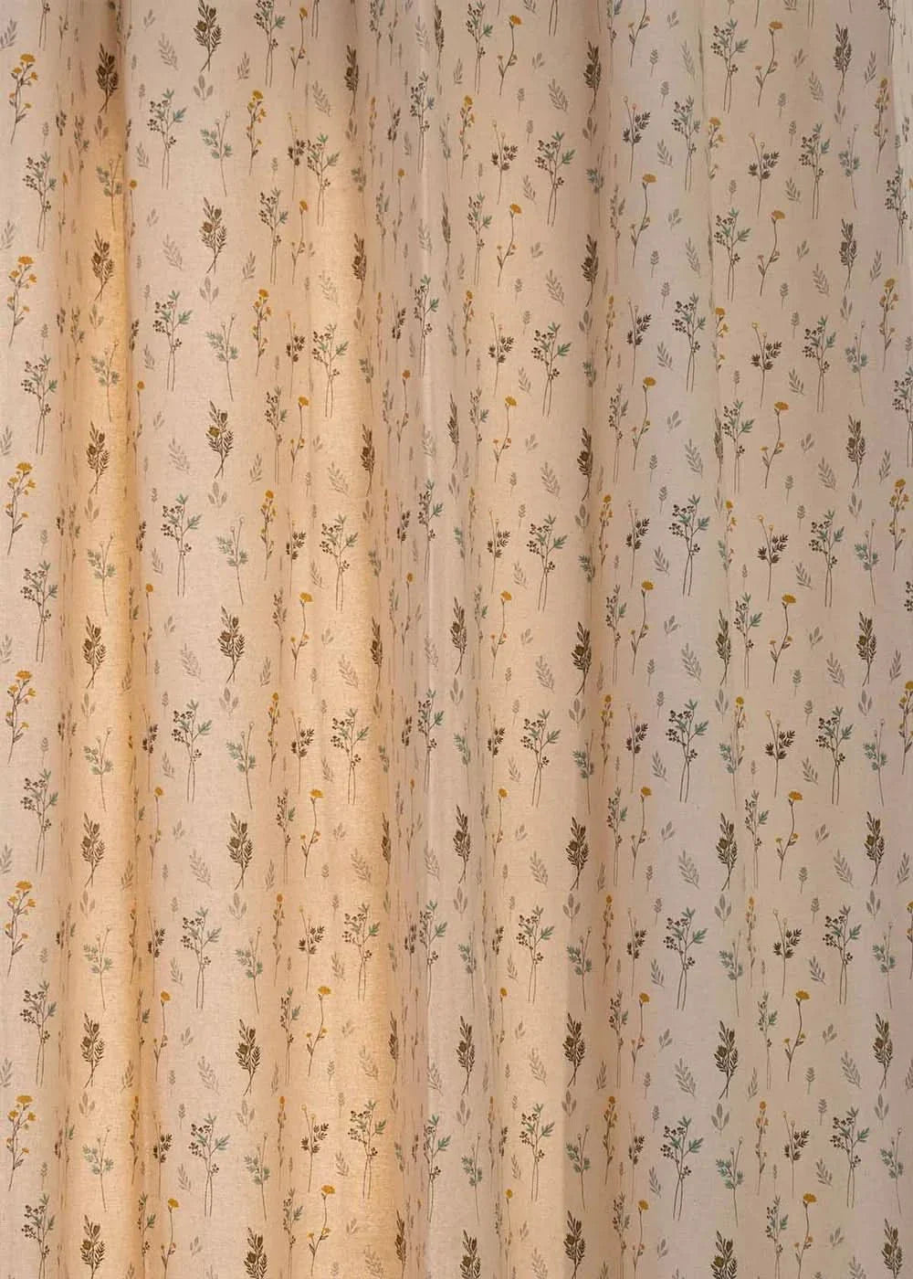 Wildflowers 100% cotton floral curtain for living room - Customizable for size, lining and headers