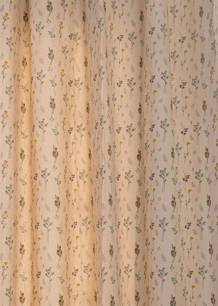 Wildflowers 100% cotton floral curtain for living room - Customizable for size, lining and headers