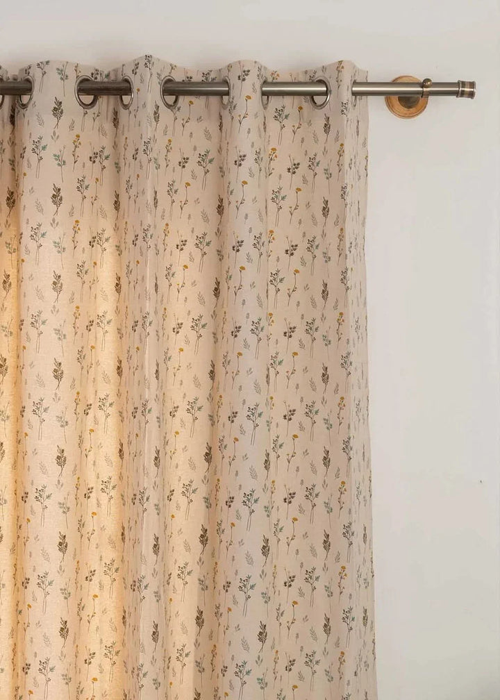 Spice Garden 100% cotton floral curtain for living room - Customizable for size, lining and headers