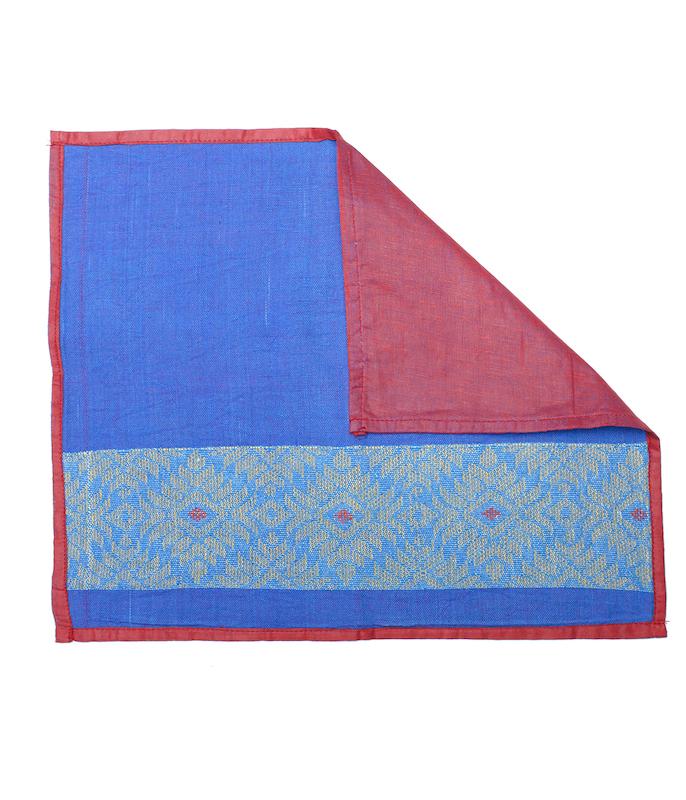 Blue Gold Axomiya Cotton Table Mats- 4 Pack | SHOBITAM