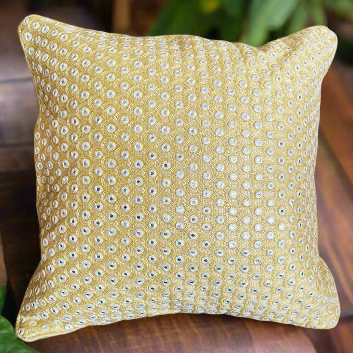 Snowfall Cream Cushion Cover, 16" x 16", Pack of 1 |SHOBITAM