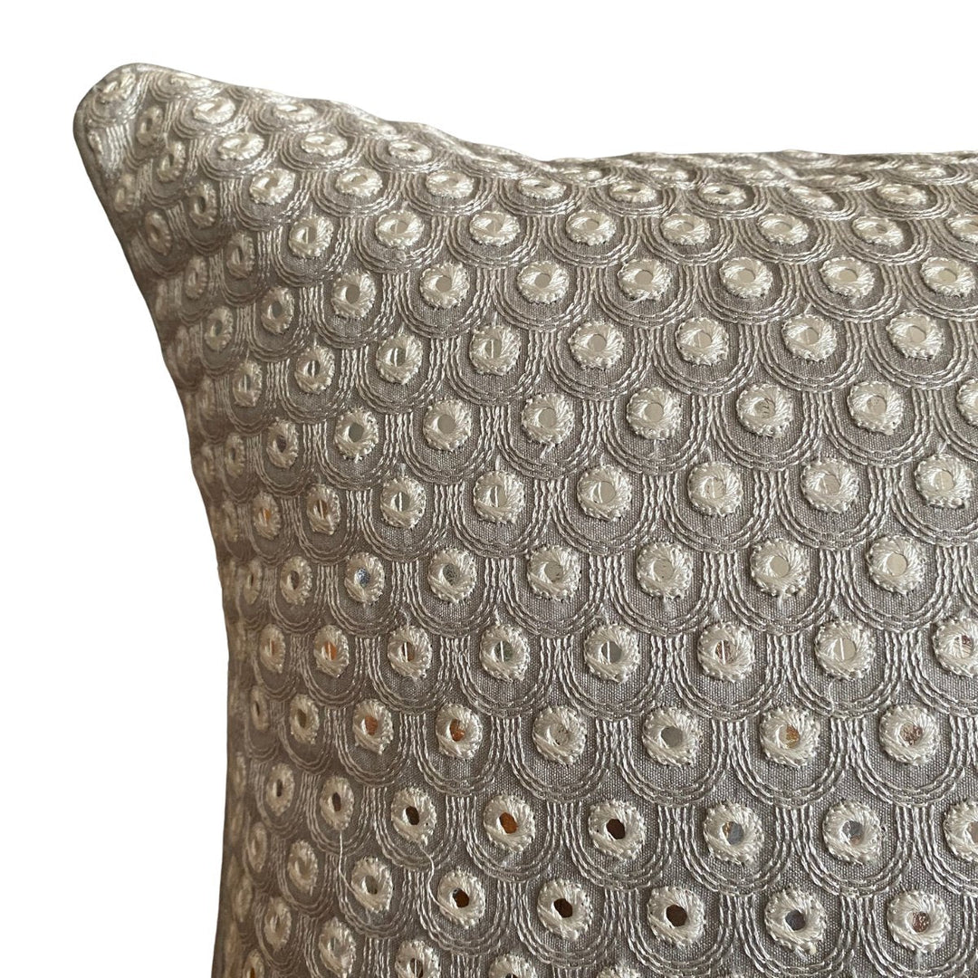 Raindrop Silver Cushion Cover, 16" x 16", Pack of 1 | SHOBITAM