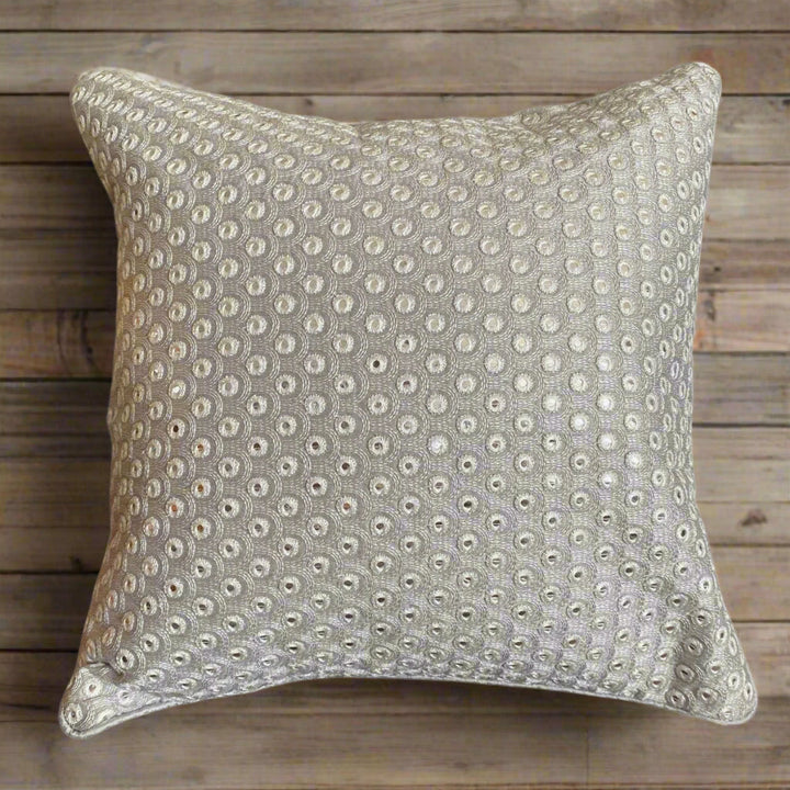 Raindrop Silver Cushion Cover, 16" x 16", Pack of 1 | SHOBITAM