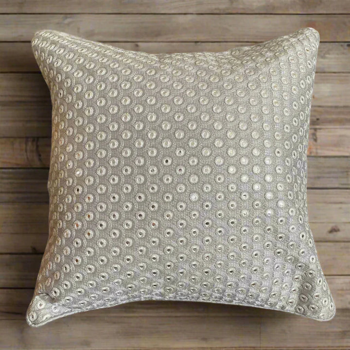 Boond Silver Cushion Cover, 16" x 16", Pack of 1