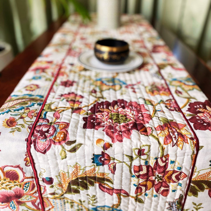 Stories of the Garden Print Table Runner, 100% cotton, 15" x 72" | SHOBITAM