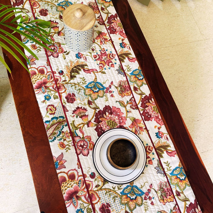Stories of the Garden Print Table Runner, 100% cotton, 15" x 72" | SHOBITAM