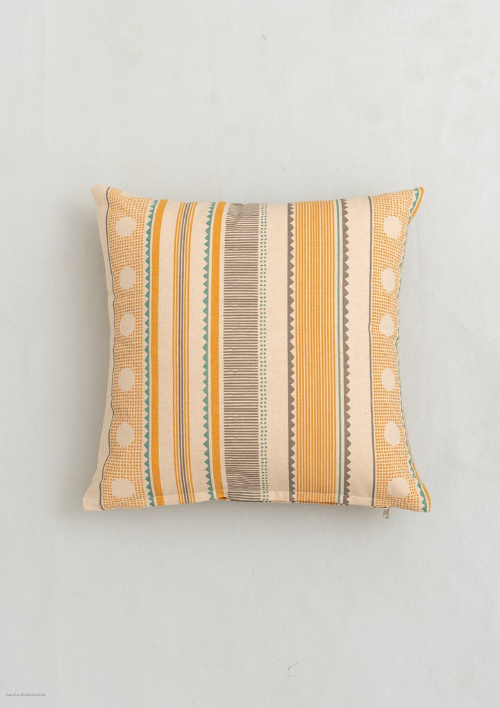 Buru Mustard Boho Cushion Cover for Sofa – 100% Cotton | SHOBITAM
