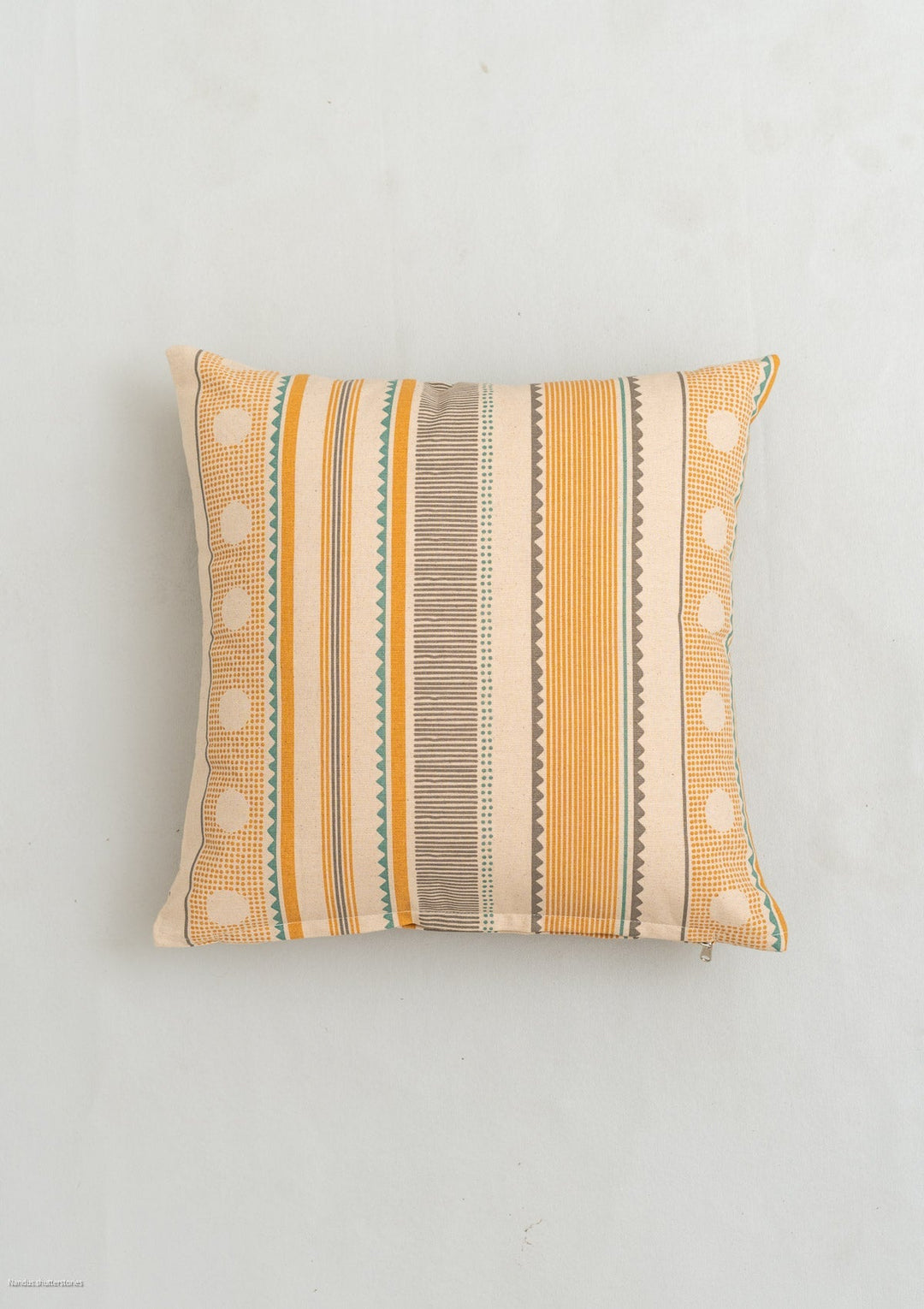 Buru Mustard Boho Cushion Cover for Sofa – 100% Cotton | SHOBITAM