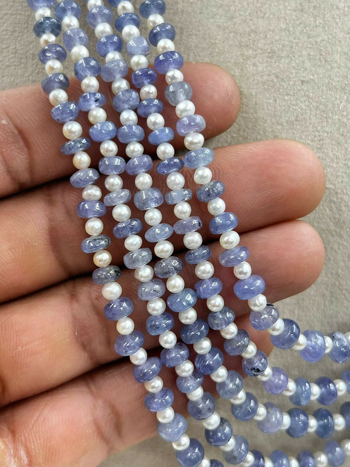 Heart of the Ocean: 5 layer Natural Tanzanite Necklace | SHOBITAM