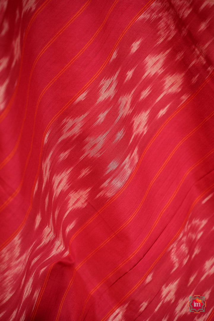 Candy Pink Ikkat Cotton Saree Panju Mittai | SHOBITAM