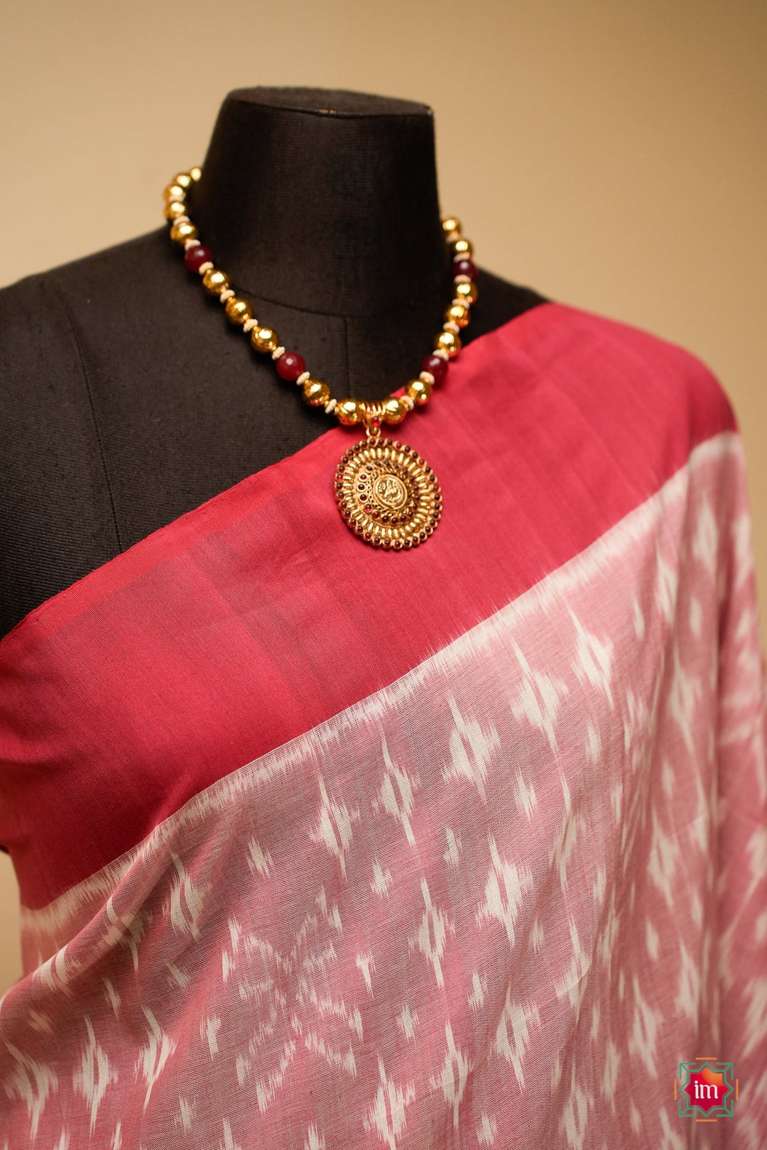 Candy Pink Ikkat Cotton Saree Panju Mittai | SHOBITAM