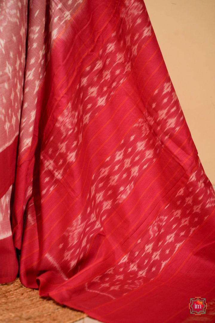 Candy Pink Ikkat Cotton Saree Panju Mittai | SHOBITAM