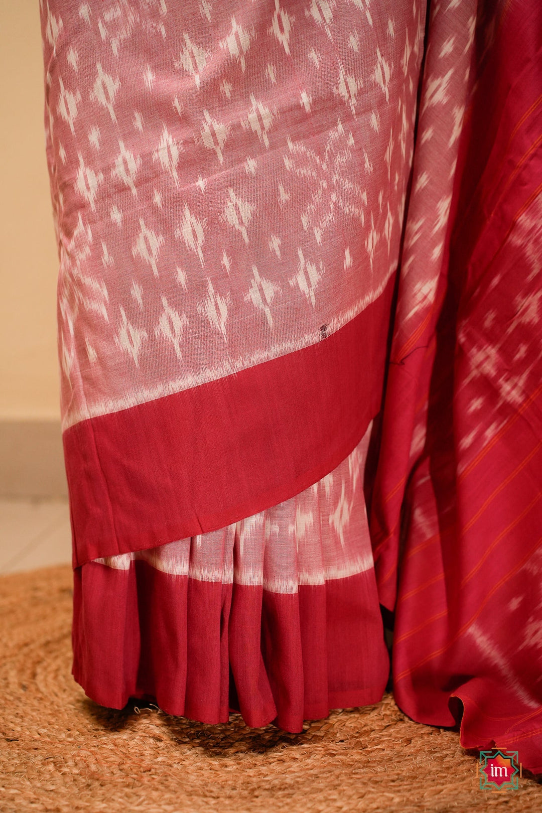 Candy Pink Ikkat Cotton Saree Panju Mittai | SHOBITAM