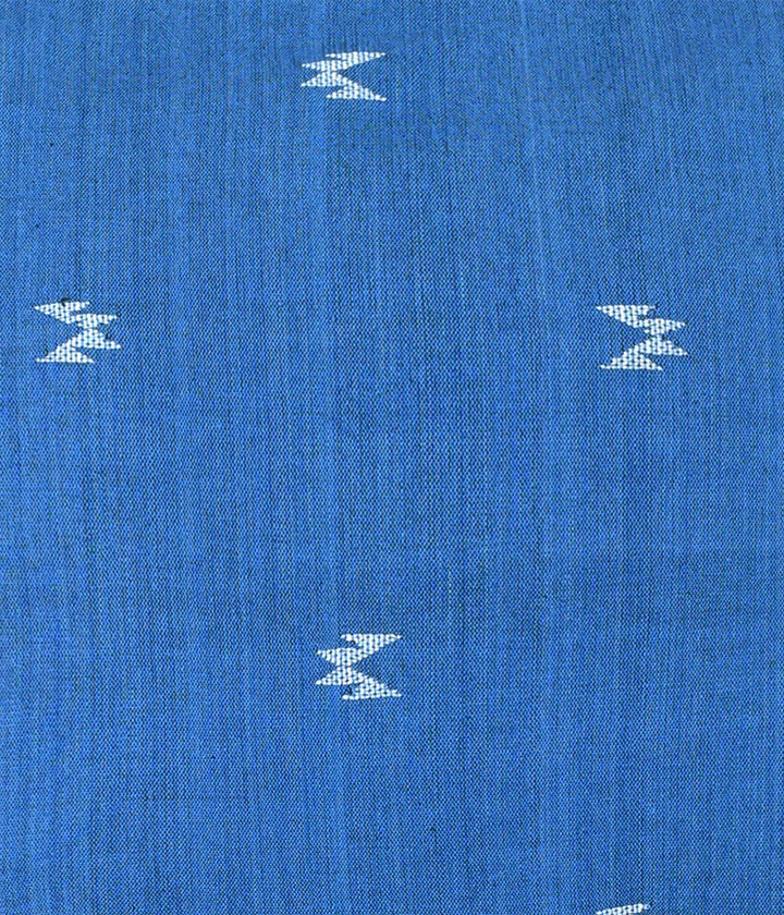 Azure Blue Cotton Cushion Cover- with white buttas  16x16 - Pack of 1 | SHOBITAM