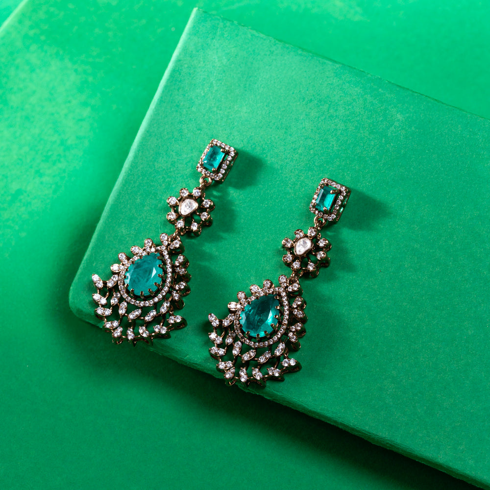 92.5 Silver, Gold Plated,Harita Rani Necklace Set
