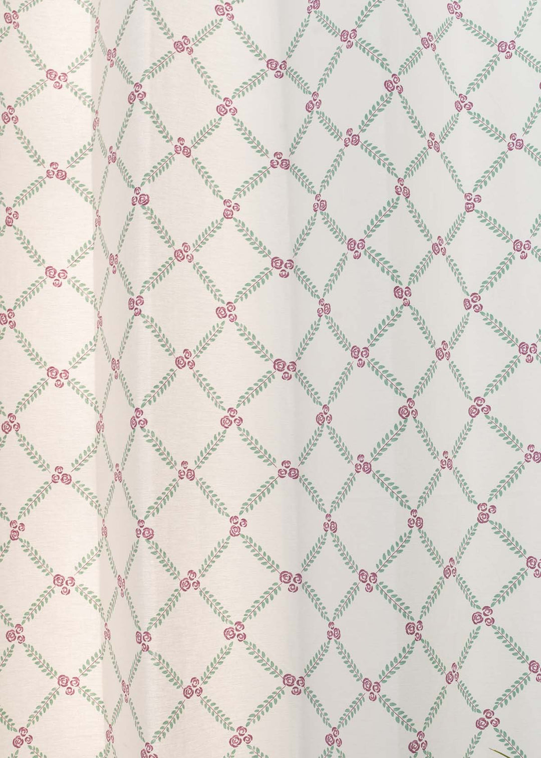 Climbing Roses Lavender 100% cotton floral curtain for living room - Light Reduction - Single Piece