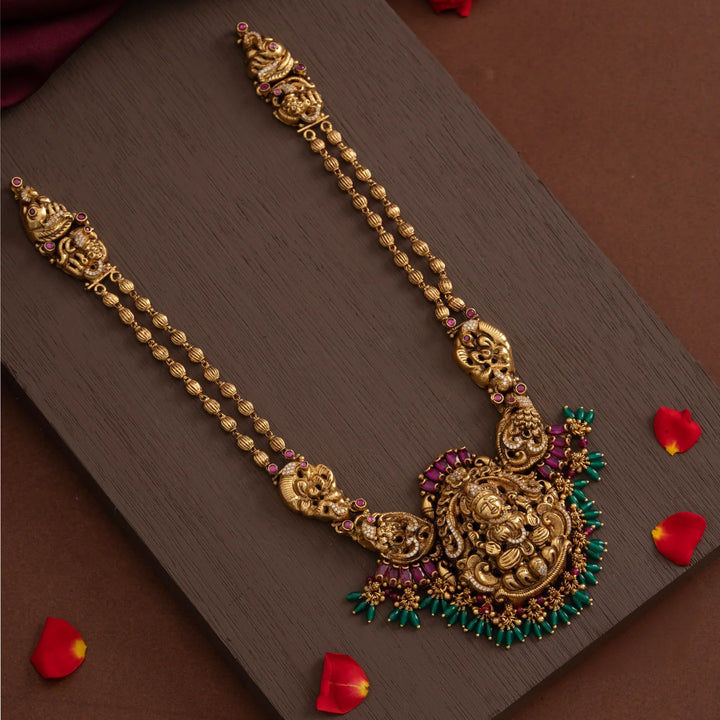 Stunning 92.5 Silver, Gold Plated Dharmeshwari Haaram