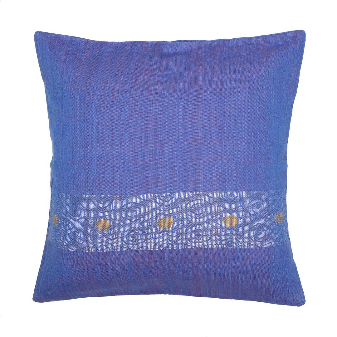 Blue Woven Cotton Cushion Covers - Pack of 1 | SHOBITAM