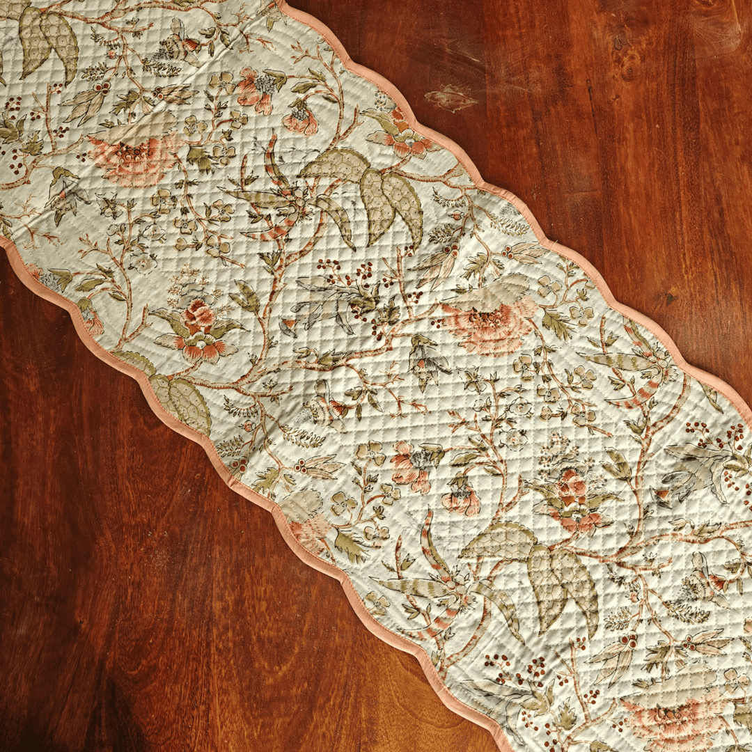Peachy Mist Reversible Table Runner | SHOBITAM
