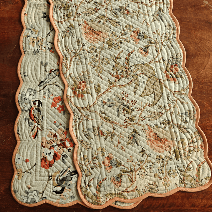 Peachy Mist Reversible Table Runner | SHOBITAM