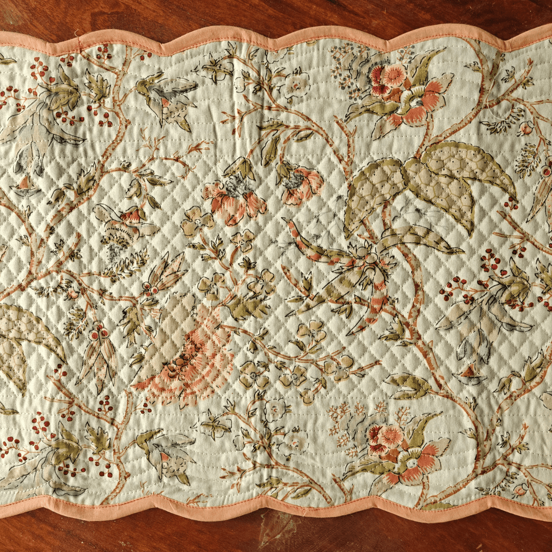 Peachy Mist Reversible Table Runner | SHOBITAM