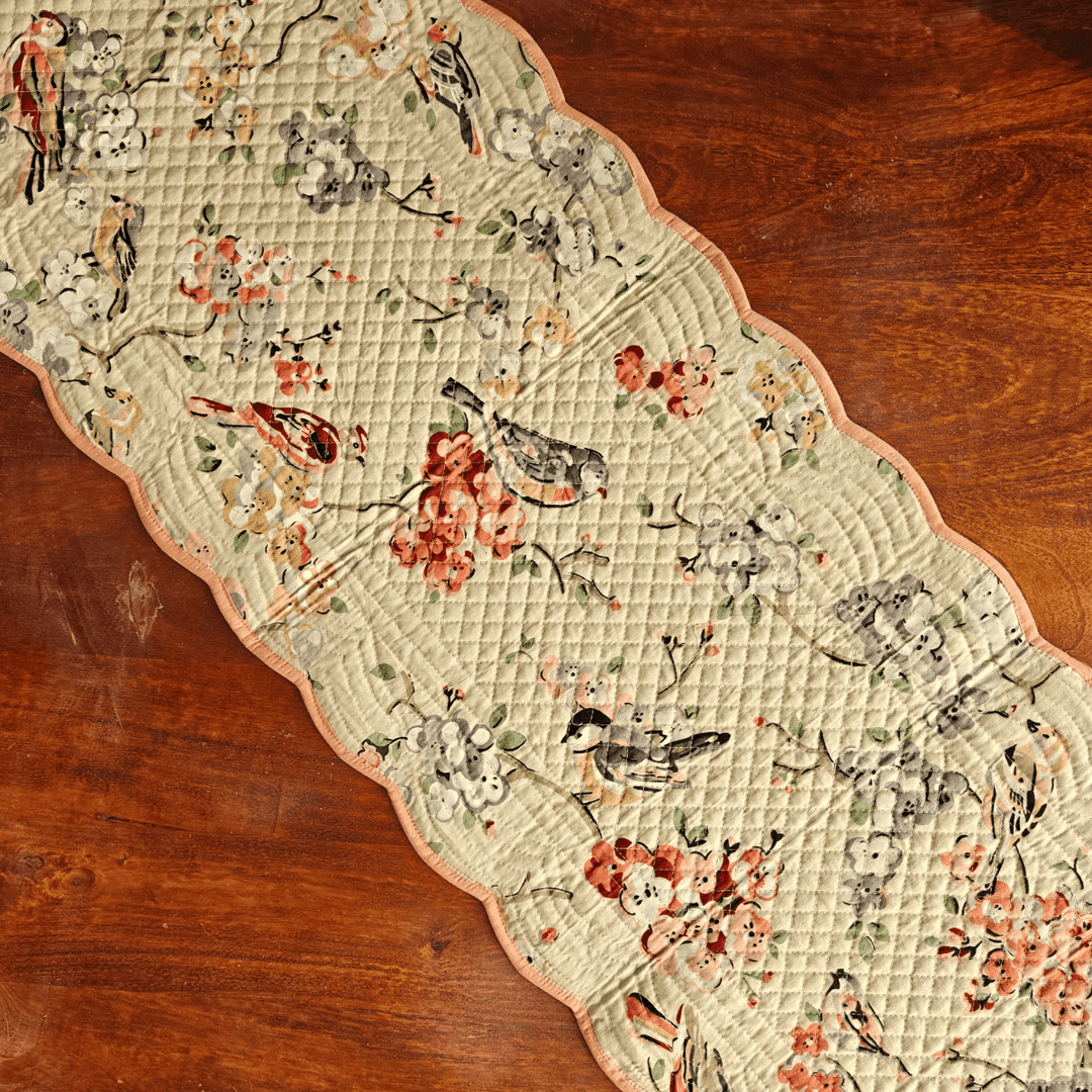 Peachy Mist Reversible Table Runner | SHOBITAM