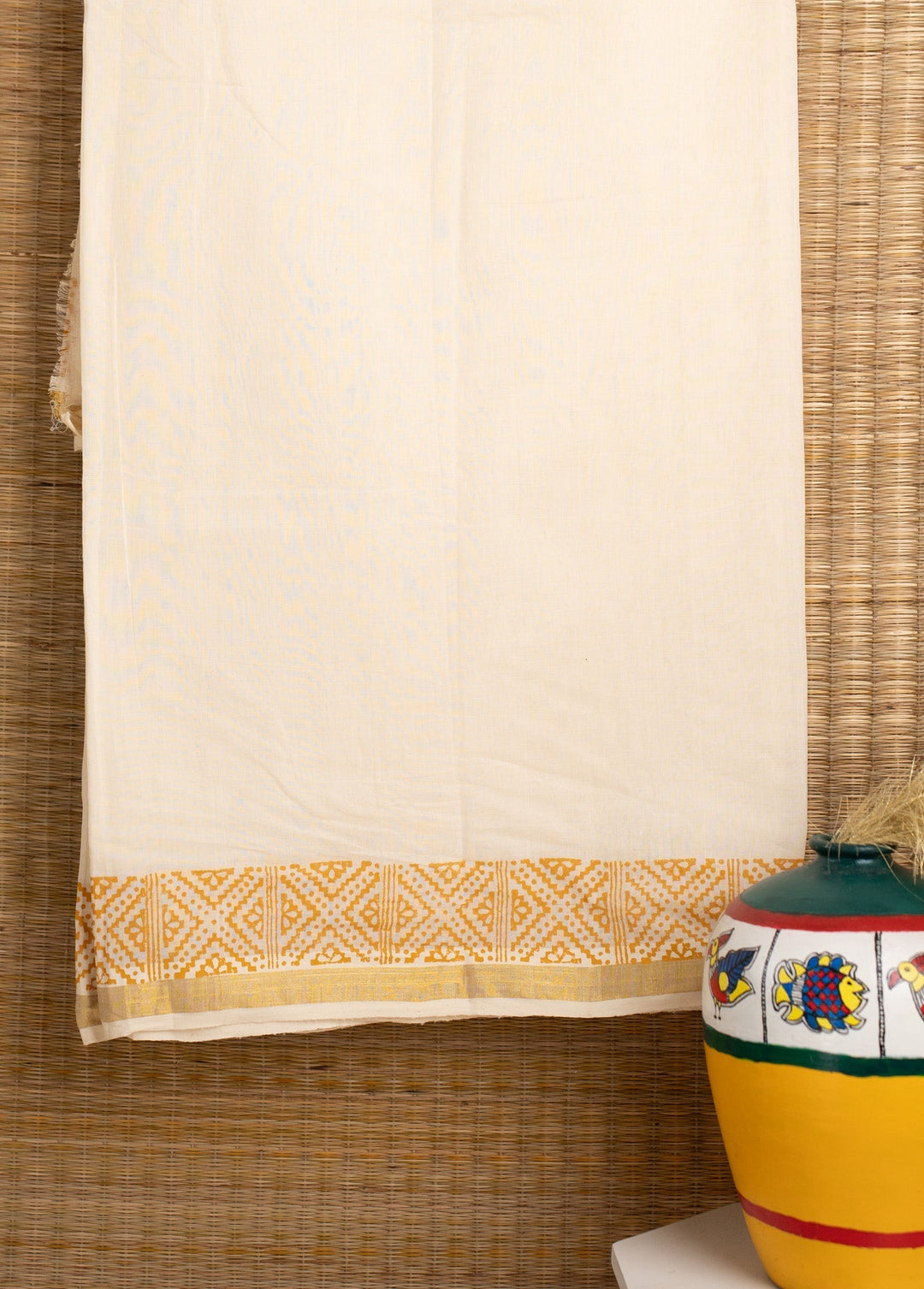 Cotton Handblock Printed Mens Dhoti Swara | SHOBITAM