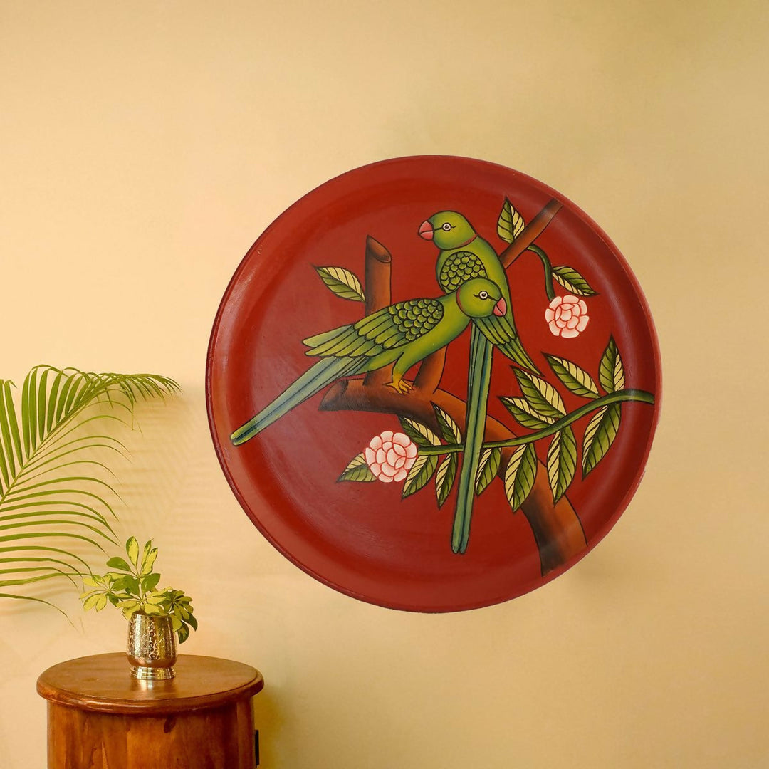 Parrot handpainted Wooden Wall Plate | SHOBITAM