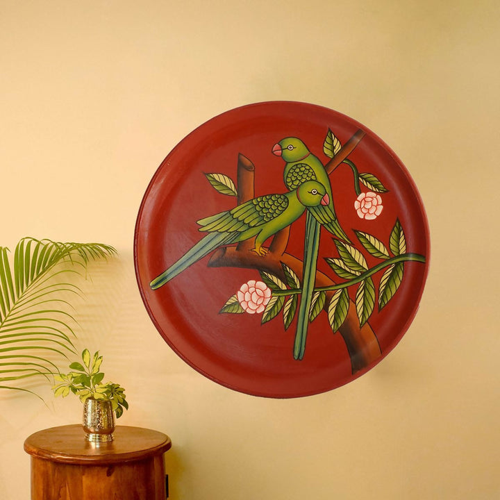 Parrot handpainted Wooden Wall Plate | SHOBITAM