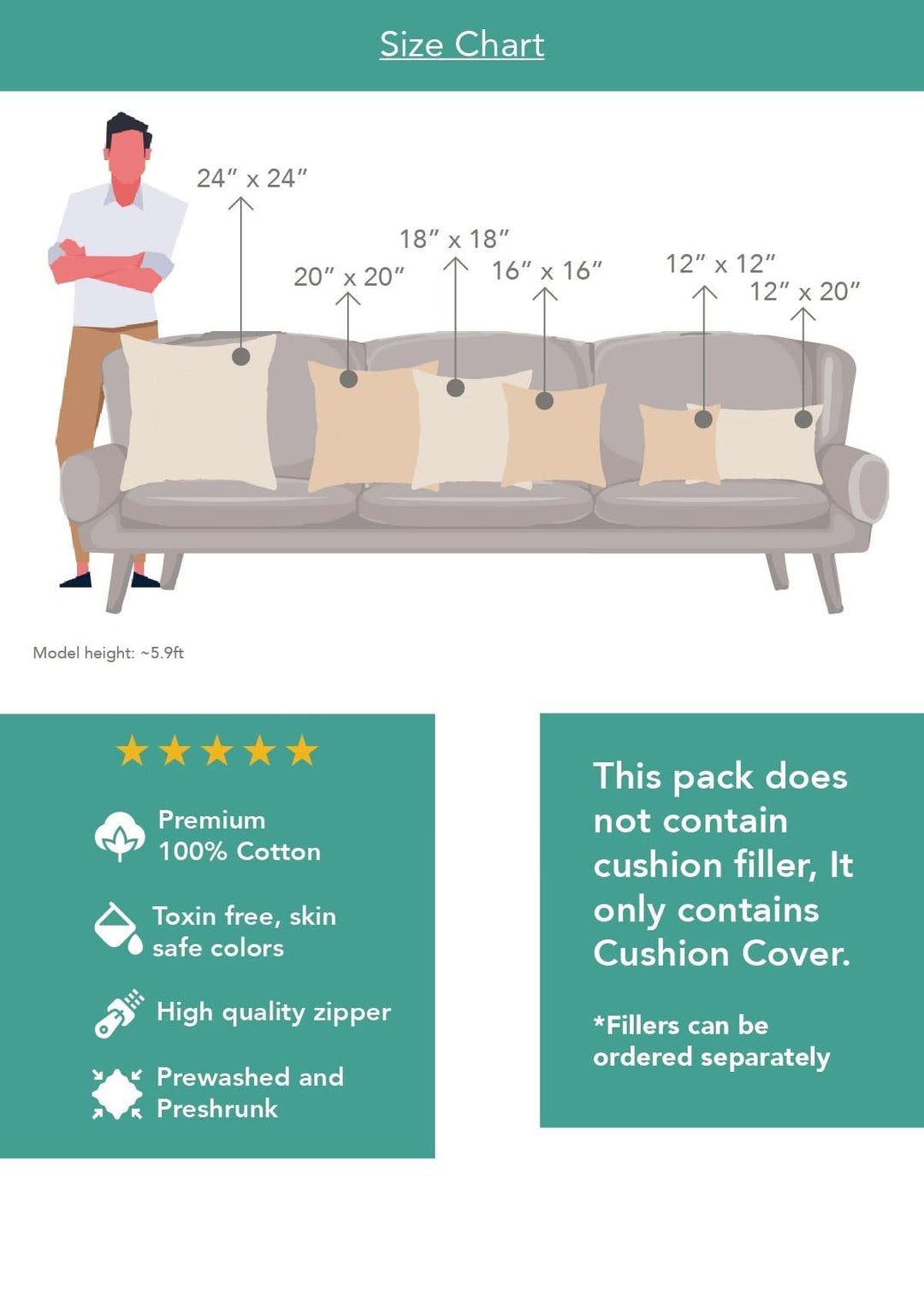 Marigold Blooms 16 x 16 100% cotton embroidered decorative cushion cover for sofa - Off White