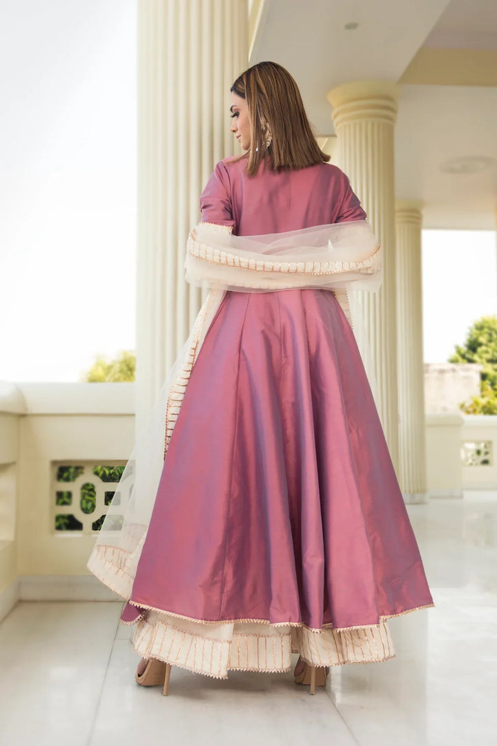 COTTON SILK PURPLE ANGRAKHA | SHOBITAM