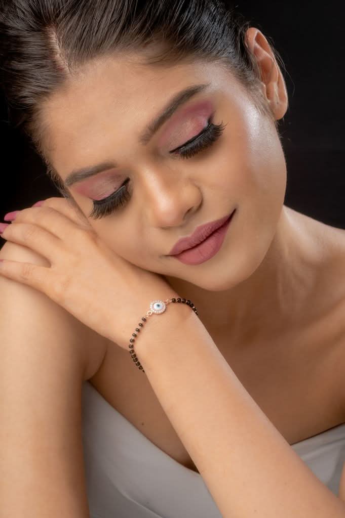 925 Silver Protective Eye Mangalsutra Bracelet, Workwear jewlery I Shobitam Jewelry