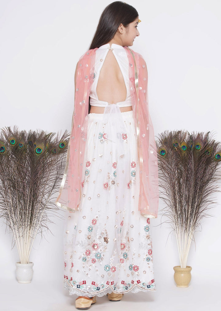 Floral Embroidery Kurta with Floral Lehenga and Dupatta | SHOBITAM