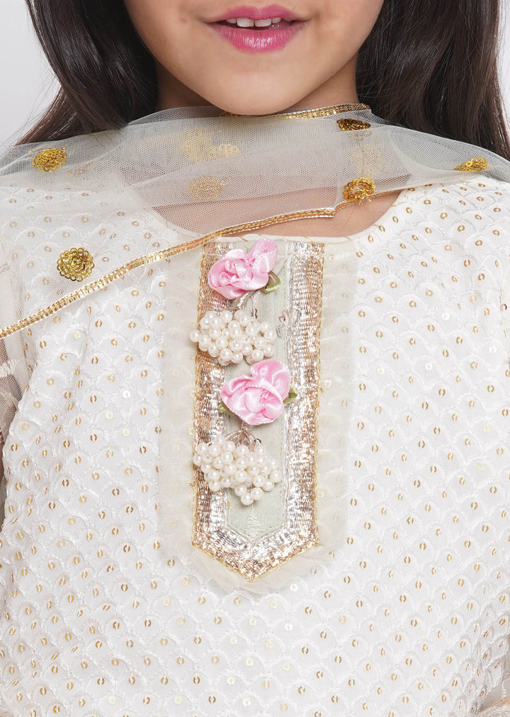 Floral Work Green Lehenga with Floral Embroidery Kurta and Dupatta | SHOBITAM