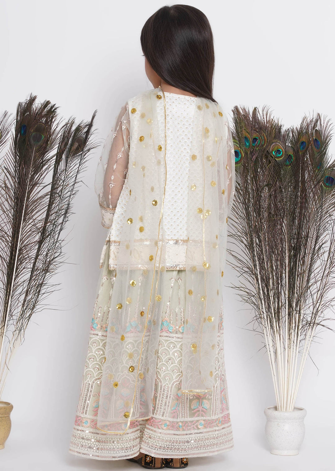 Floral Work Green Lehenga with Floral Embroidery Kurta and Dupatta | SHOBITAM