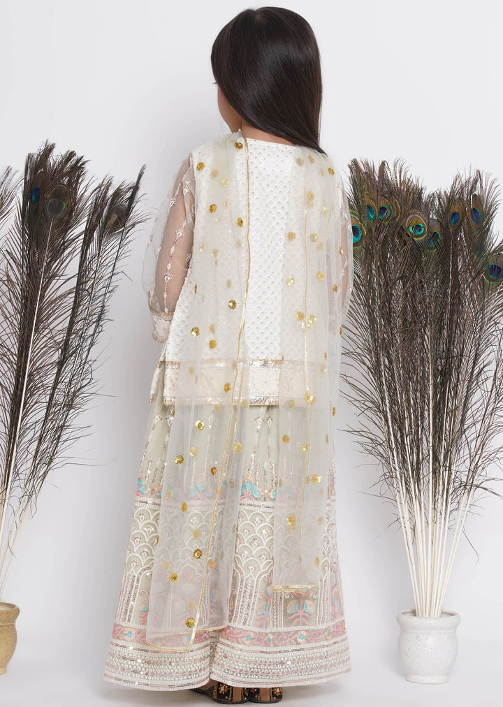 Floral Work Green Lehenga with Floral Embroidery Kurta and Dupatta | SHOBITAM