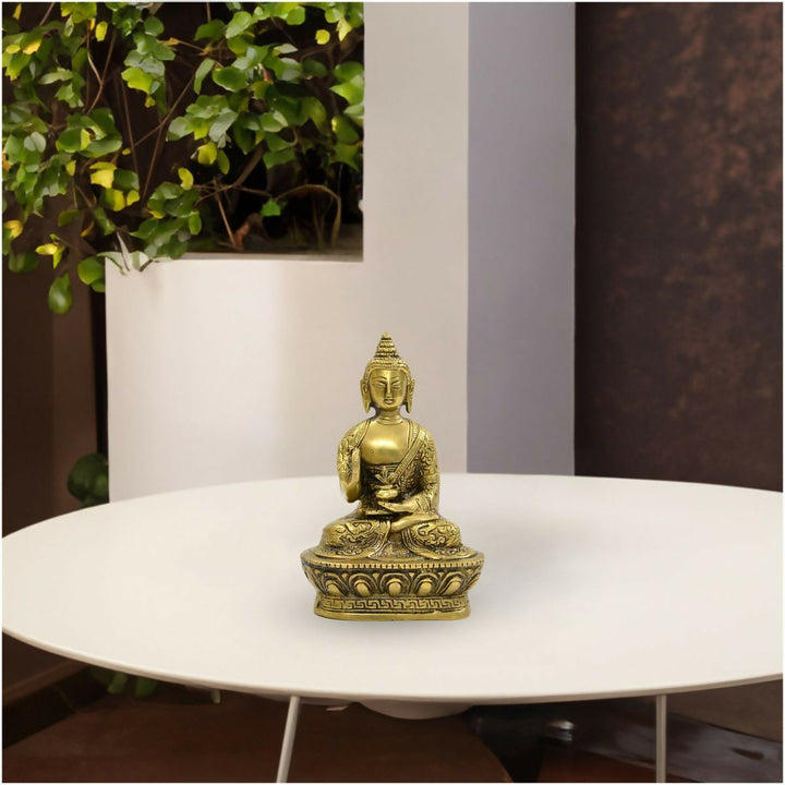 BRASS BUDDHA IDOL 7*5*3 | SHOBITAM