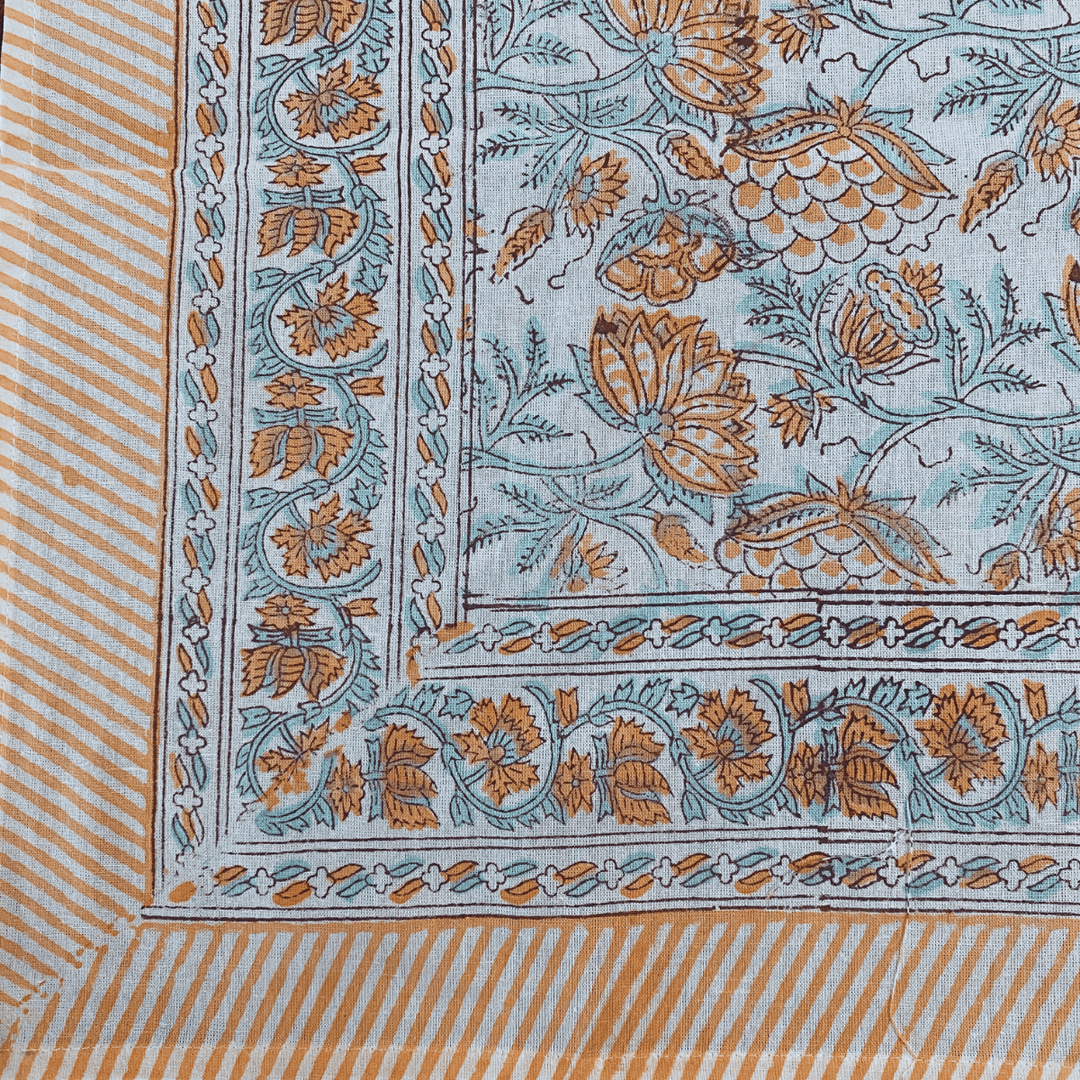 Champa 6 Seater Dining Table Cover, 100% Cotton, 60" x 90" | SHOBITAM